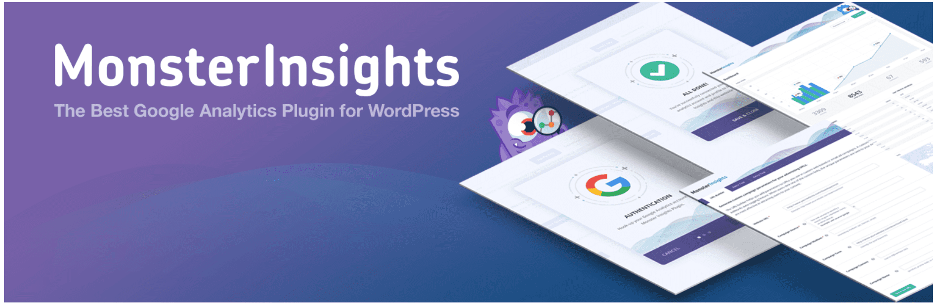 extension Monsterinsights pour relier les outils d'analyse SEO à un site répertoriée dans le guide des meilleures extensions WordPress 2020
